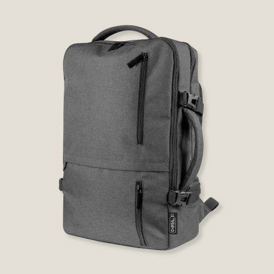 Sac à dos RPET promotionnel - Wallstreet MOCHILA WALLSTREET RPET GRIS ETIQUETA GRANDE 